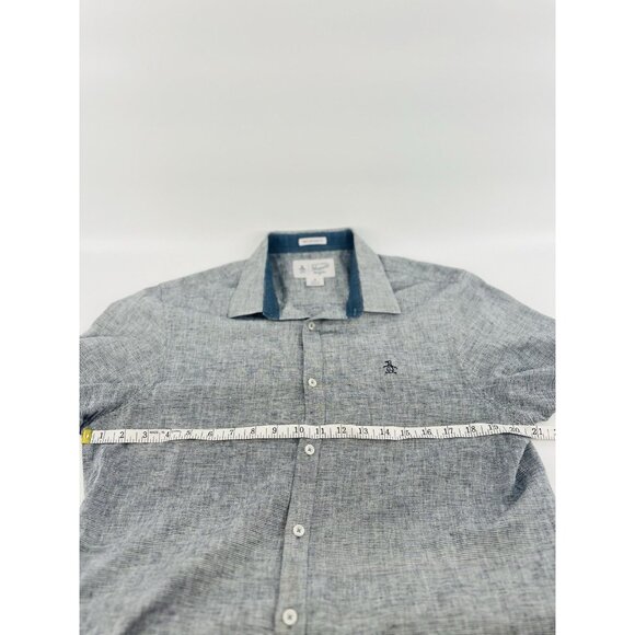 Men’s An Original Penguin Short Sleeve Button Up Shirt Size M Heritage Slim Fit - Picture 10 of 12